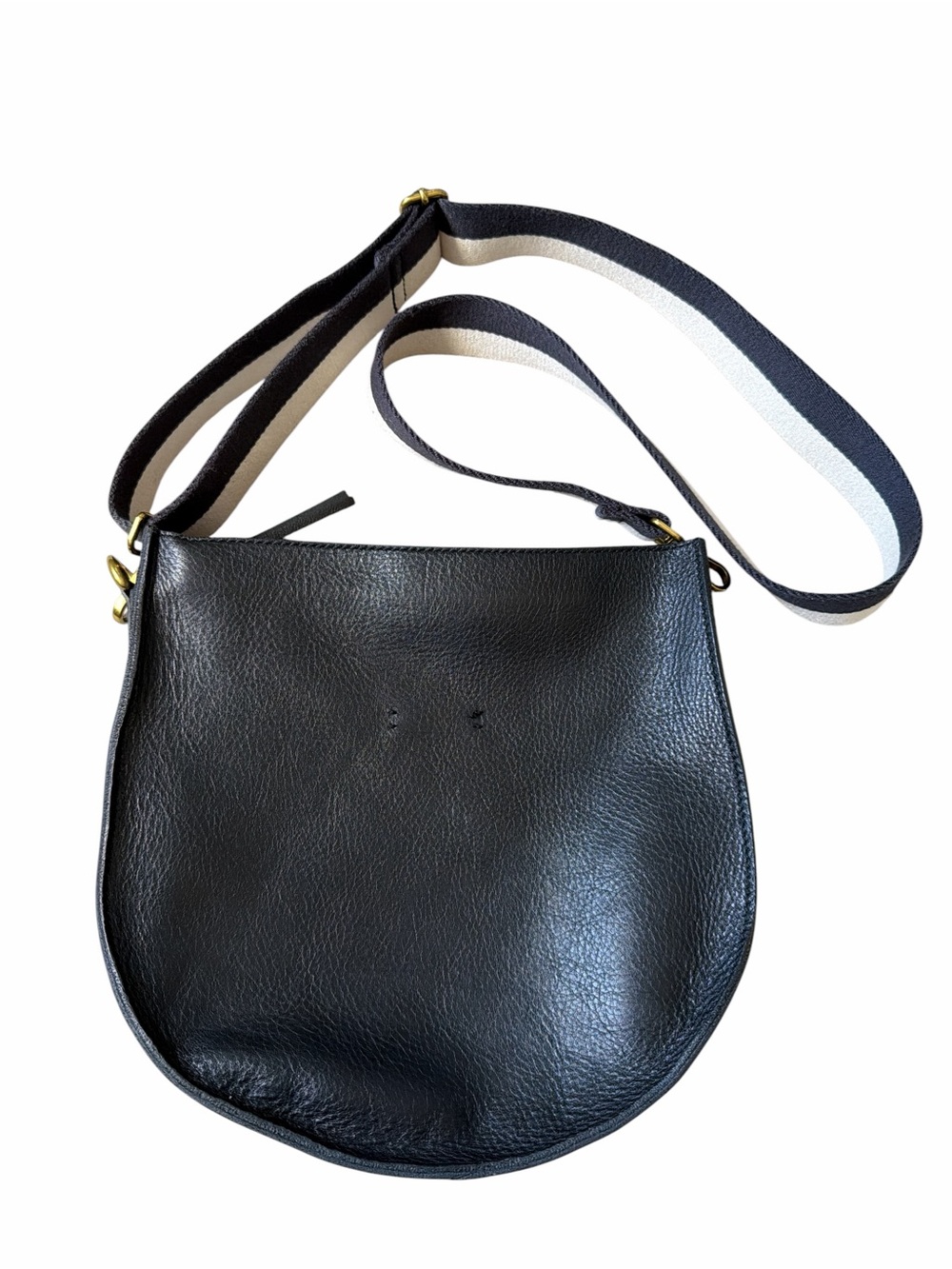 Madewell The Transport Saddlebag True Black Leather Crossbody Bag Zip Closure - Picture 9 of 9